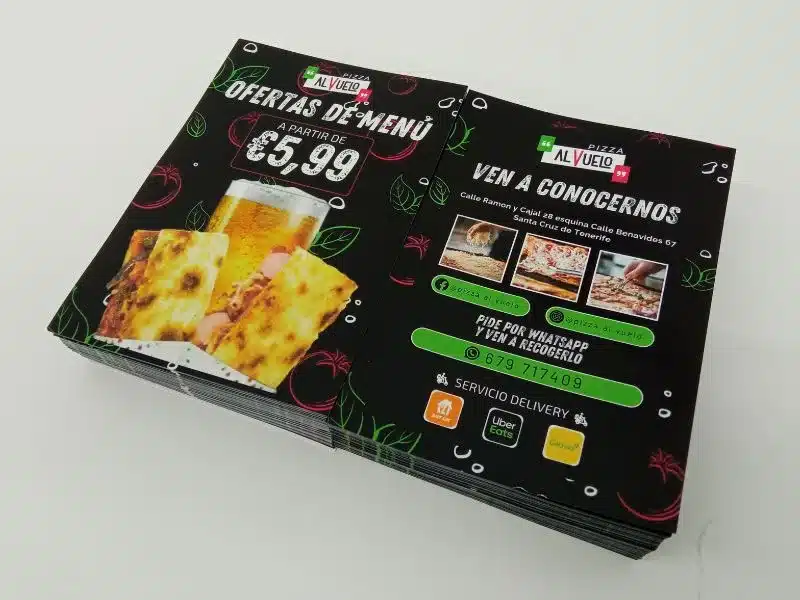 flyer pizza al vuelo 2 Impresión Flyers PIZZA AL VUELO 2