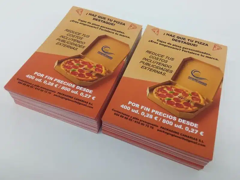 flyer pizza packaging canarias Impresión Flyers pizza packaging canarias
